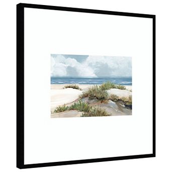 Coastal Serenity - Dunes and Sea by PI Studio Wood Framed Wall Art Print