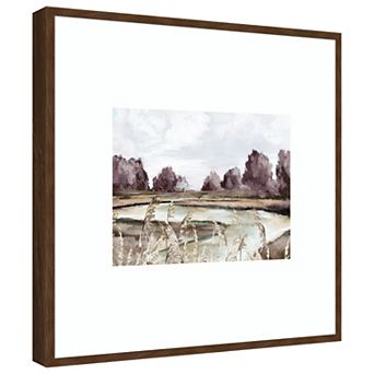 Pastel Landscape Gentle Trees by PI Studio Wood Framed Wall Art Print