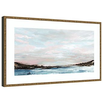 Calm Waters Under Pastel Skies by PI Studio Wood Framed Wall Art Print