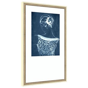 Elegance in Blue and White I by Eli Jones Wood Framed Wall Art Print
