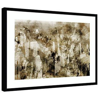 New York High by Roozbeh Wood Framed Wall Art Print