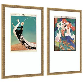 Amanti Art Vintage Fashion Cover II & III 2 pc by Wild Apple Portfolio Framed Wall Art Prints