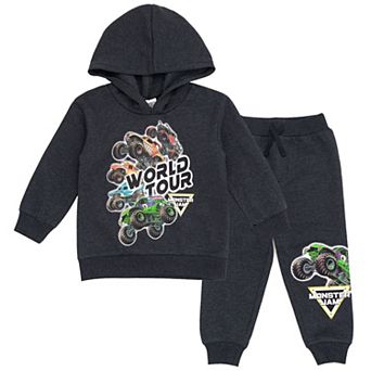 Monster Jam Fleece 2 pc Hoodie and Pants Set