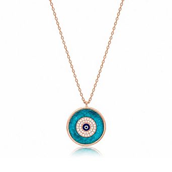 Jewels by Sunaina Eila Evil Eye Necklace for Women, Yellow Gold Plated 925 Sterling Silver