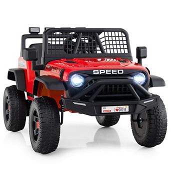 Costway 24V Ride On Car with Remote Control Music LED Headlights Spring Suspension for Kids