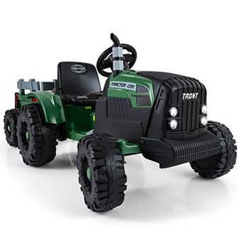 Costway 24V Ride On Tractor for Kids with Detachable Trailer Remote Control Music