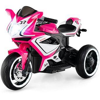 Costway Kids Ride on Motorcycle 6V Battery Powered Mini Electric Motorbike with LED Lights