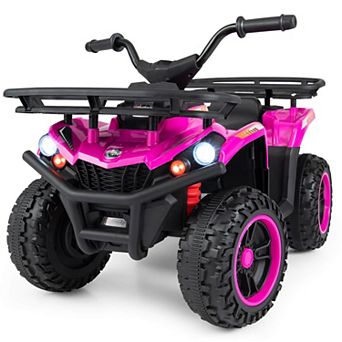 Costway 24V 4-Wheeler Ride on Toy with Slow Start, Songs, Stories, Tunes, MIC/SD/USB Port