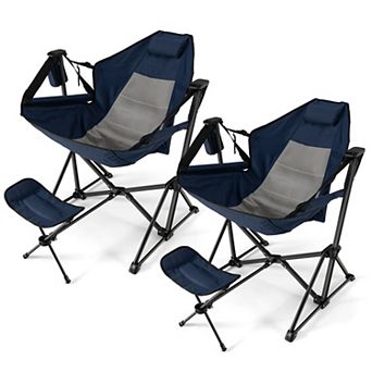 Costway Hammock Camping Chair with Retractable Footrest & Carrying Bag for Camping Picnic