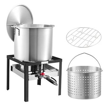 VEVOR 60-qt Seafood Boiling Kit with Strainer, Outdoor Seafood Boil Pot and Basket,for Crab Crawfish
