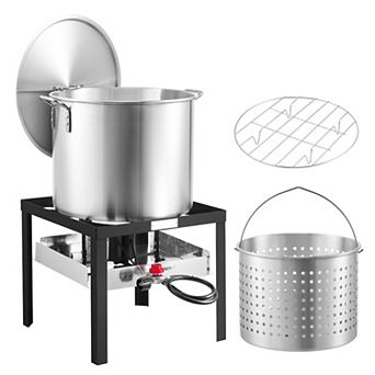 VEVOR 80-qt Seafood Boiling Kit with Strainer, Boil Pot and Basket,100,000 BTUs Propane Burner