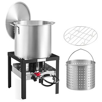 VEVOR 100-qt Seafood Boiling Kit with Strainer, Boil Pot and Basket, 100,000 BTUs Propane Burner