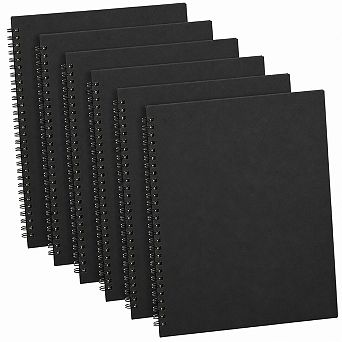 6 Pack B5 Spiral Notebook Ruled Journal Hard Cover 140 Pages