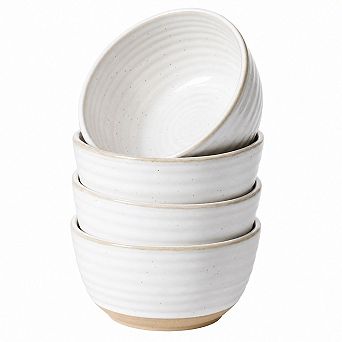 10 Oz Ceramic Stoneware Ice Cream Dessert Bowl Set Stackable Dishwasher Safe