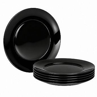 10.5 Inch Dinner Plate Set Of 6 Lightweight Opal Glass Dishwasher Microwave Safe