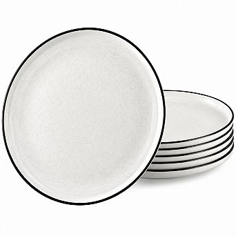 10.5 Inch Ceramic Dinner Plates Set Of 6 Microwave Dishwasher Safe Modern Kitchen Serveware