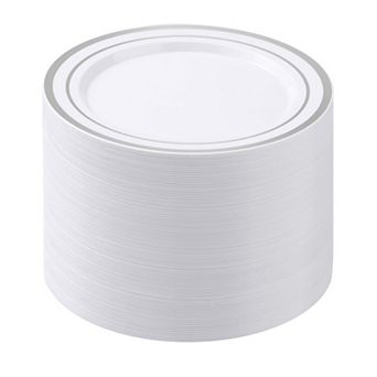 10.25 Inch Disposable Plastic Party Plates Heavy Duty Elegant For Wedding Birthday