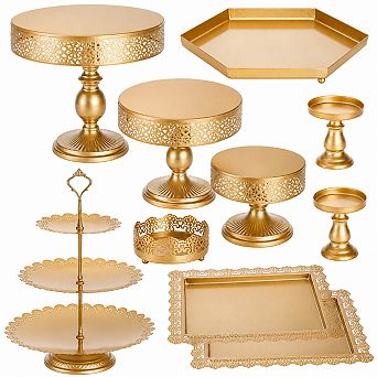10 pc Metal Cake Stand Set Decorative Dessert Display For Wedding Birthday Party