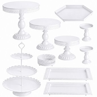 10 Set Metal Cake Stand Set Multi Style Dessert Tray For Wedding Birthday Party