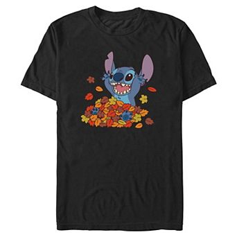 Men's Disney's Lilo & Stitch Leaf Pile Fall Fun Graphic Tee