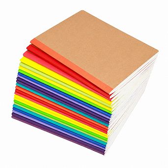 24-Pack A5 Lined Notebook Soft Cover Wide Ruled For School Office