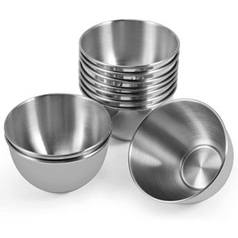 10 Pack 3.3inch Stainless Steel Sauce Dishes Individual Saucers Bowl