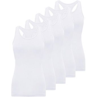 Womens 5-Pack Racerback Workout Tank Tops Slim Fit Stretch Casual Wear