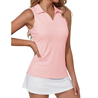 Womens UPF 50+ Sleeveless Golf Polo Shirt Quick Dry Athletic Tank Tops