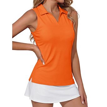 Womens UPF 50+ Sleeveless Golf Polo Shirt Quick Dry Athletic Tank Tops
