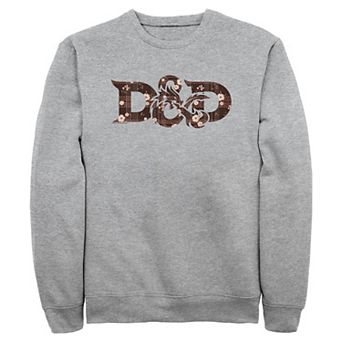 Men's Dungeons & Dragons Autumn Plaid Print Logo Fleece Sweatshirt