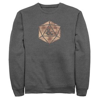 Men's Dungeons & Dragons Autumn Plaid Print Die Fleece Sweatshirt