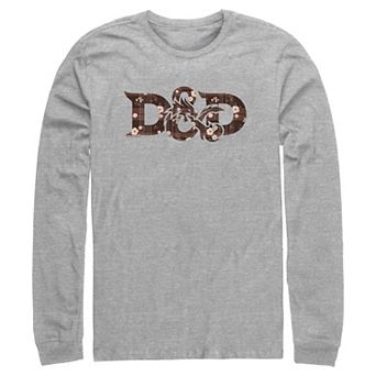 Men's Dungeons & Dragons Autumn Plaid Print Logo Long Sleeve Graphic Tee
