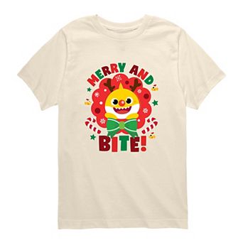 Toddler Boy Baby Shark Brooklyn "Merry And Bite!" Short Sleeve Graphic Tee