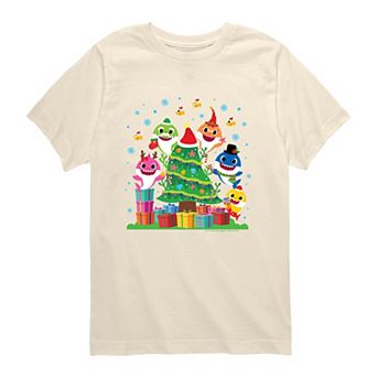 Toddler Boy Baby Shark Family Christmas Short Sleeve Graphic Tee