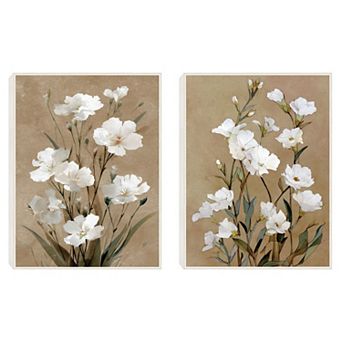 Masterpiece Aged Floral Framed Canvas Art 2 pc Set