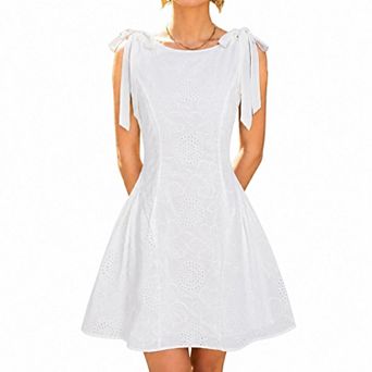 Women Plaid Boat Neck A Line Casual Dress For Summer Fall Everyday Wear