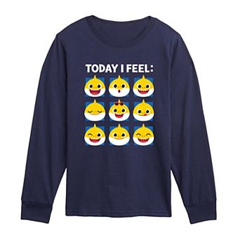 Toddler Boy Baby Shark Brooklyn "Today I Feel:" Grid Long Sleeve Graphic Tee
