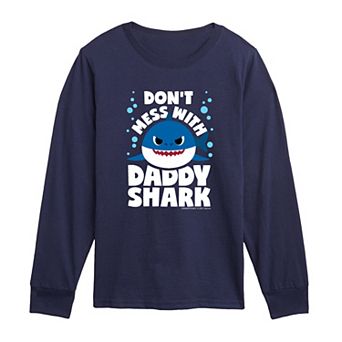 Toddler Boy Baby Shark Don't Mess With Daddy Shark Long Sleeve Graphic Tee