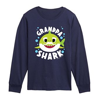 Toddler Boy Baby Shark Grandpa Shark Long Sleeve Graphic Tee