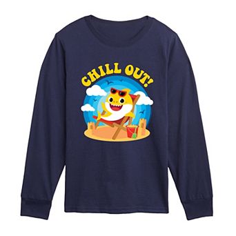Toddler Boy Baby Shark Brooklyn "Chill Out!" Summer Long Sleeve Graphic Tee