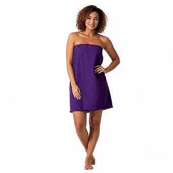 Womens Waffle Spa Body Wrap Adjustable Closure Cotton Polyester