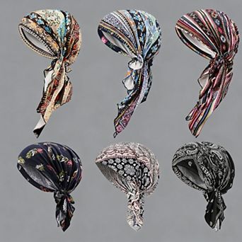 Women Headwear Pre-Tied Stretch Turban Caps