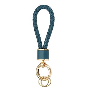 1 pc Braided Leather Keychain, Woven Strap Lanyard with 360 Degree Rotatable