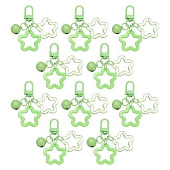 10 pc Star Keychain, Cute Keychain Charms Bulk Stars Bell Bag Charms Key Ring
