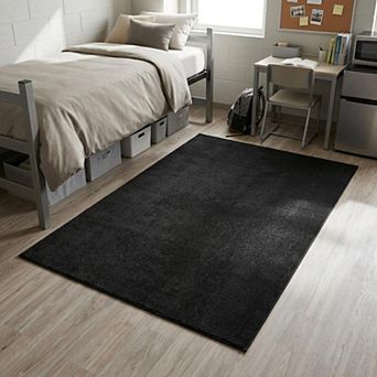 HomeRoots 4' X 6' Black Stain Resistant Indoor Outdoor Area Rug