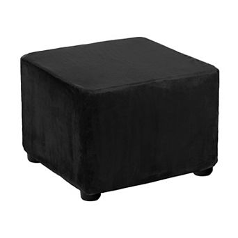 Foot Stool Cover, Footrest Slipcover with Elastic Band Stretch Furniture Protector