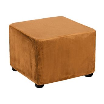Foot Stool Cover, Footrest Slipcover with Elastic Band Stretch Furniture Protector