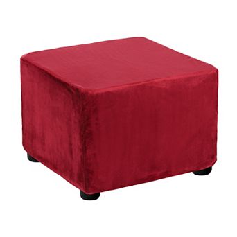 Foot Stool Cover, Footrest Slipcover with Elastic Band Stretch Furniture Protector
