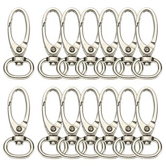 14 pc Swivel Clasps Hook, D Ring Lobster Claw Clasps Trigger Snap Hooks Metal Keychain Clips
