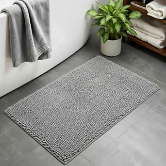 HomeRoots 19" X 30" Gray Indoor Outdoor Chenille Door Mat